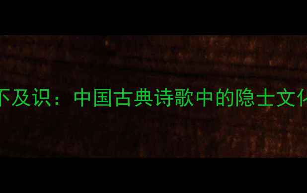公卿不及识中国古典诗歌中的隐士文化探微