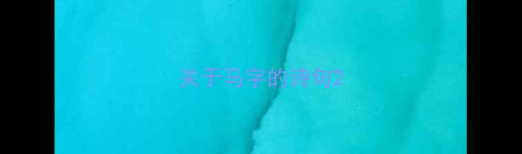 图片 关于马字的诗句2