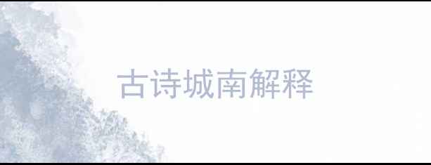 图片 古诗城南解释