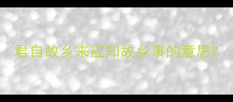 君自故乡来应知故乡事的意思