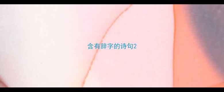 含有辞字的诗句