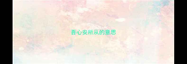 吾心安所从的意思