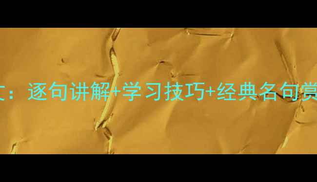 声律启蒙第二课全文逐句讲解学习技巧经典名句赏析附音频下载