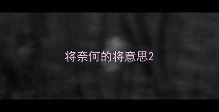 将奈何的将意思