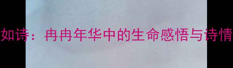 岁月如诗冉冉年华中的生命感悟与诗情画意