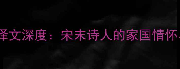 张阐字大猷译文深度宋末诗人的家国情怀与文学价值探微