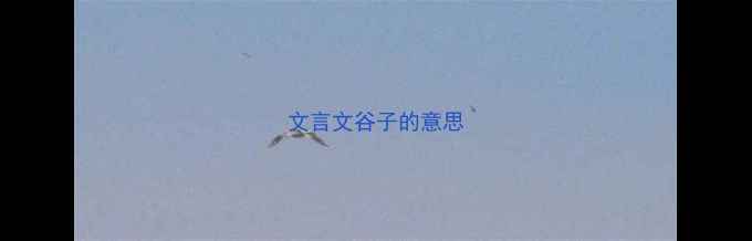 文言文谷子的意思