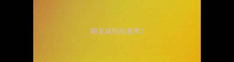 昭至咸阳的意思