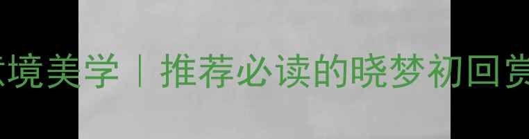 晓梦初回古诗词中的意境美学推荐必读的晓梦初回赏析附诗歌鉴赏技巧