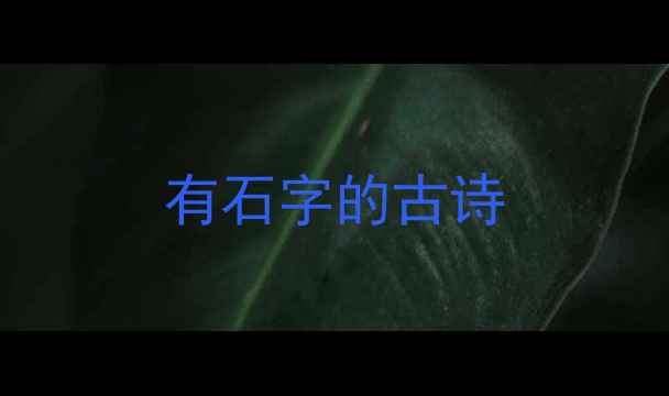 有石字的古诗