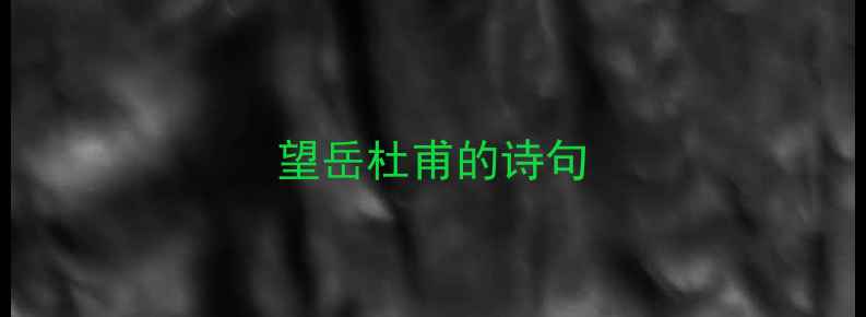 图片 望岳杜甫的诗句
