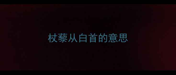 图片 杖藜从白首的意思
