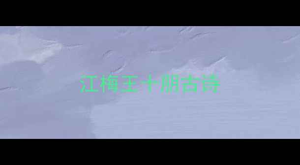 江梅王十朋古诗