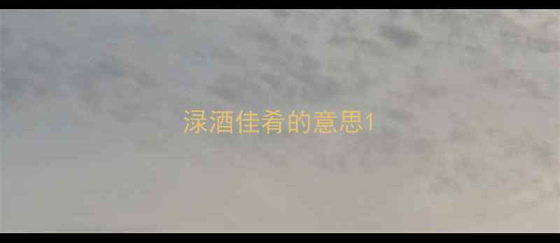 图片 渌酒佳肴的意思1
