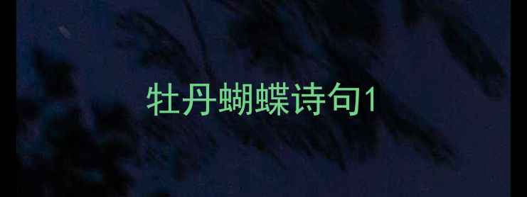图片 牡丹蝴蝶诗句1