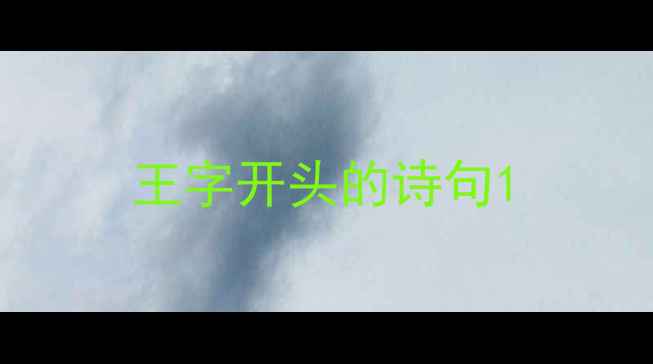 王字开头的诗句