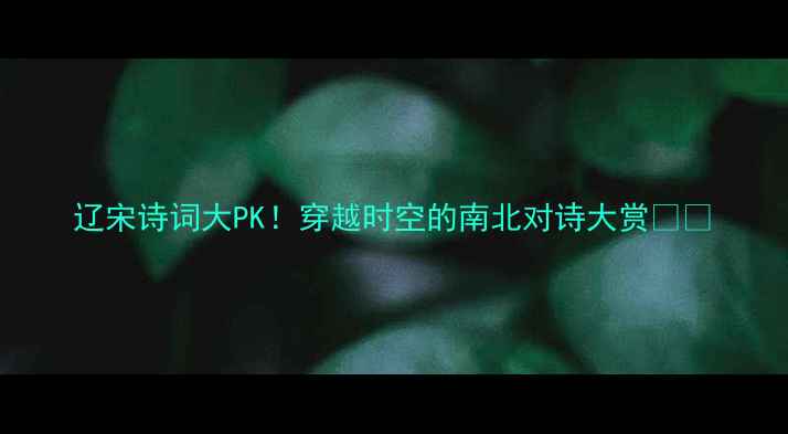 辽宋诗词大PK穿越时空的南北对诗大赏