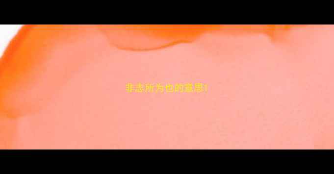 非志所为也的意思