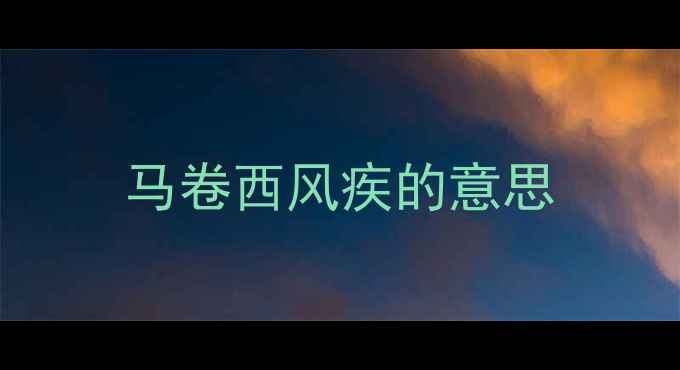 马卷西风疾的意思