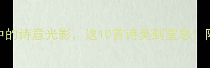图片 🌳树日光｜古诗中的诗意光影，这10首诗美到窒息！附赏析+仿写技巧1